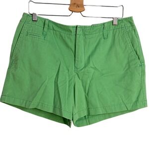 Tommy Hilfiger Womens Kelly Green Chino Shorts Size 14 Preppy Cotton Blend